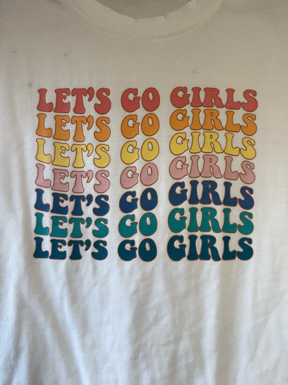 Let's Go Girls Multi-Color Graphic Tee